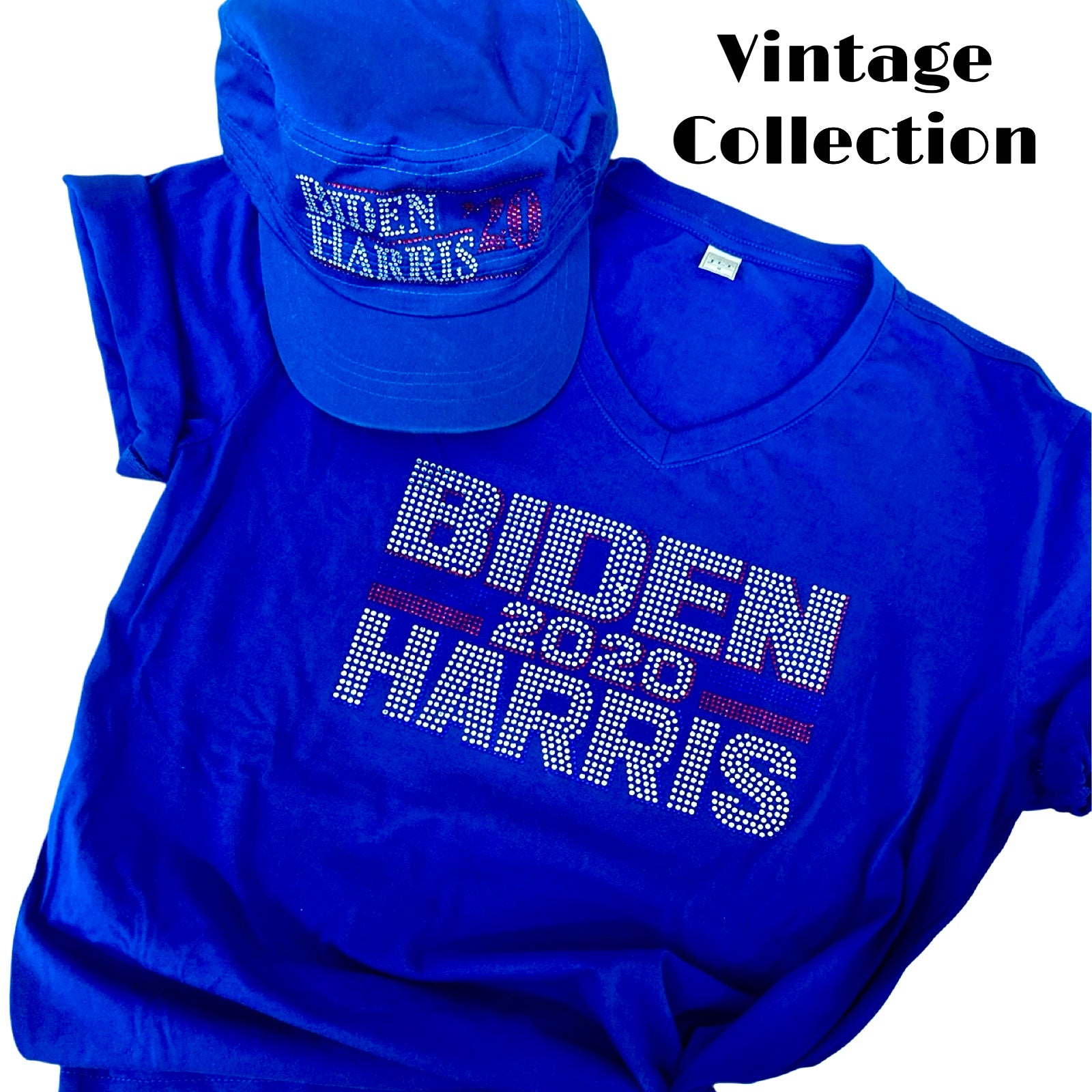 Biden Harris 2020 Vintage Tee  Rhinestone  Set