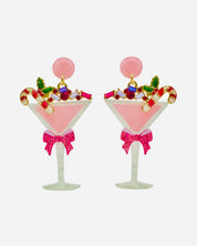 Festive Martini Glass Christmas Earrings