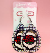 Tear Drop Christmas Bling Earrings