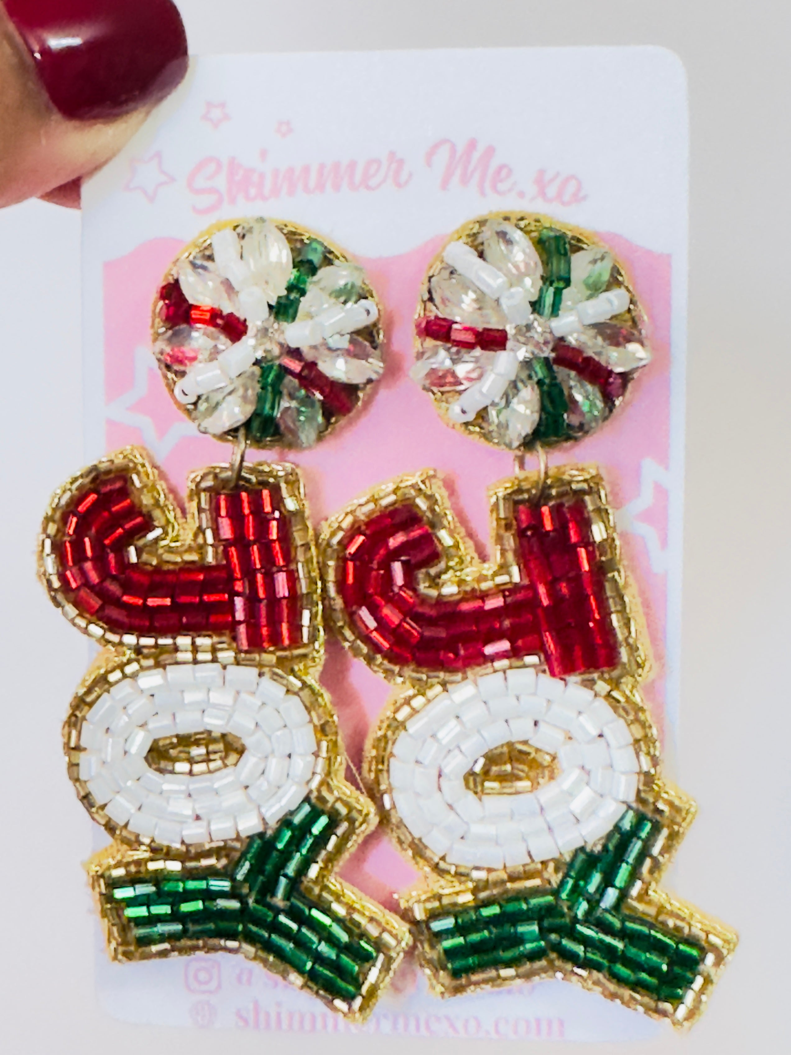 Joy Tear Drop Christmas Earrings