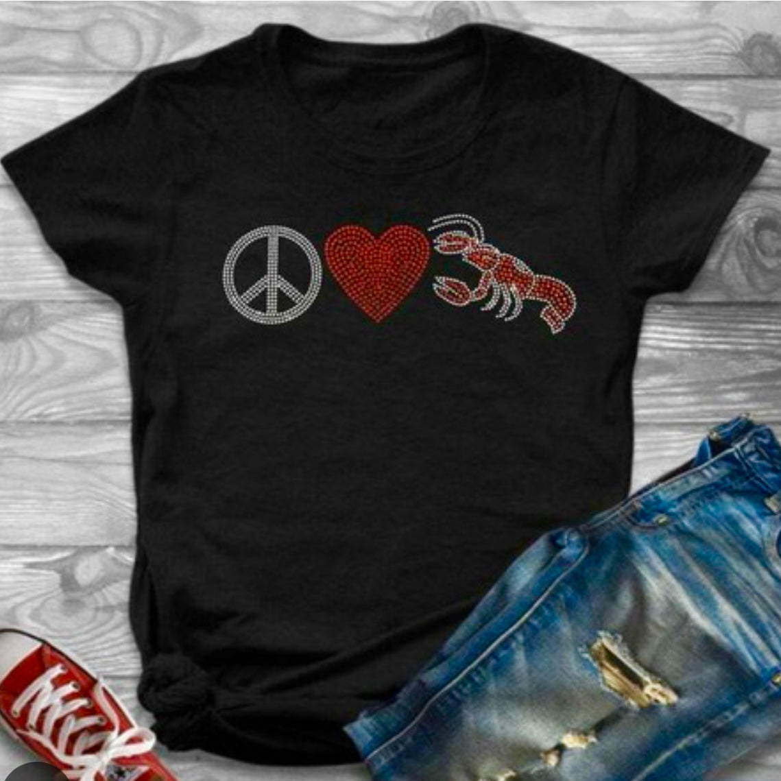 Peace Love  Crawfish T-Shirt