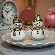 Gold Leopard Stud Snowman