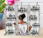 She Is Brave – Custom Name 20oz Tumbler