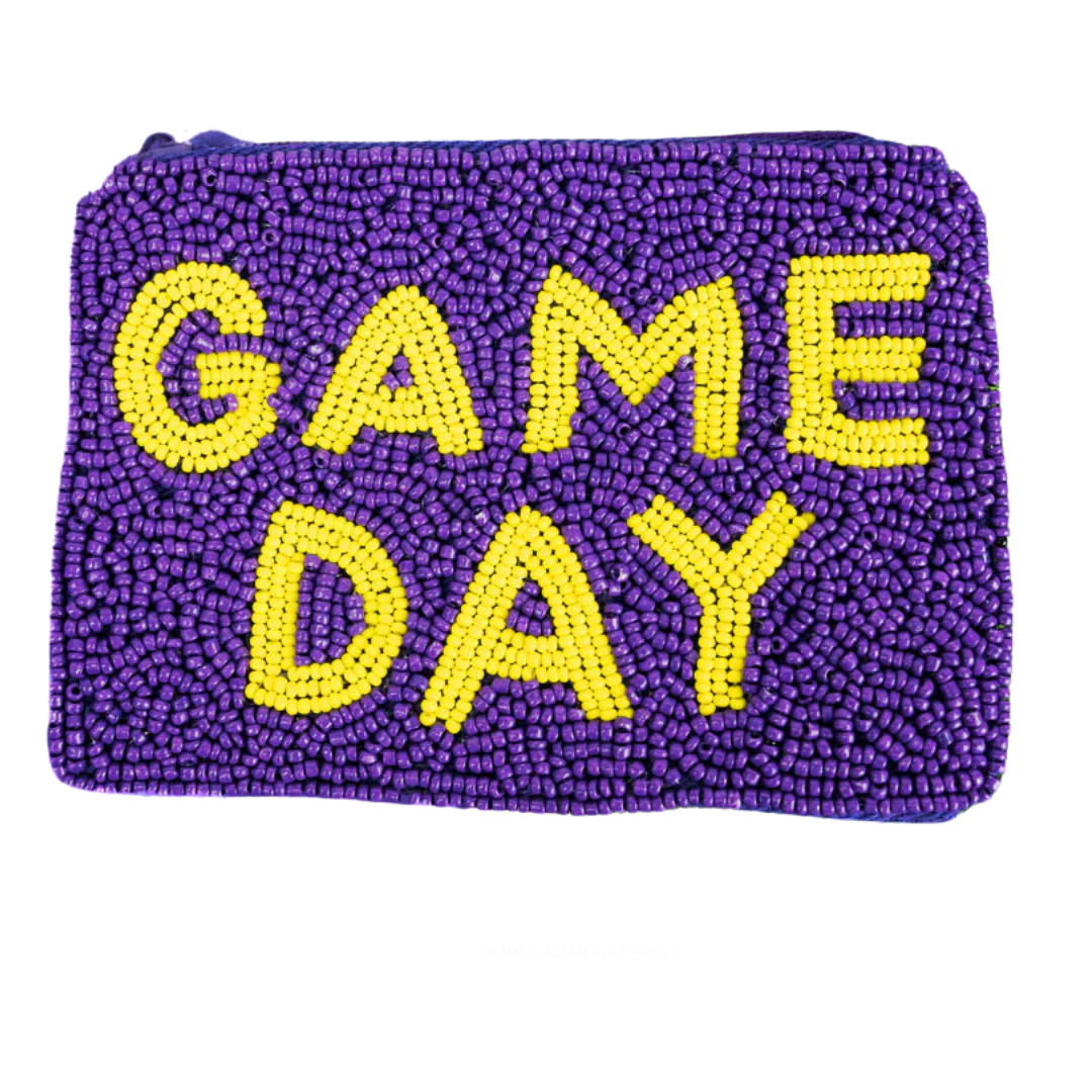 Gameday Seed Bead Purple & Yellow