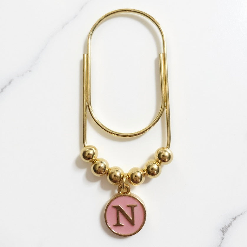 pink initial bookmark