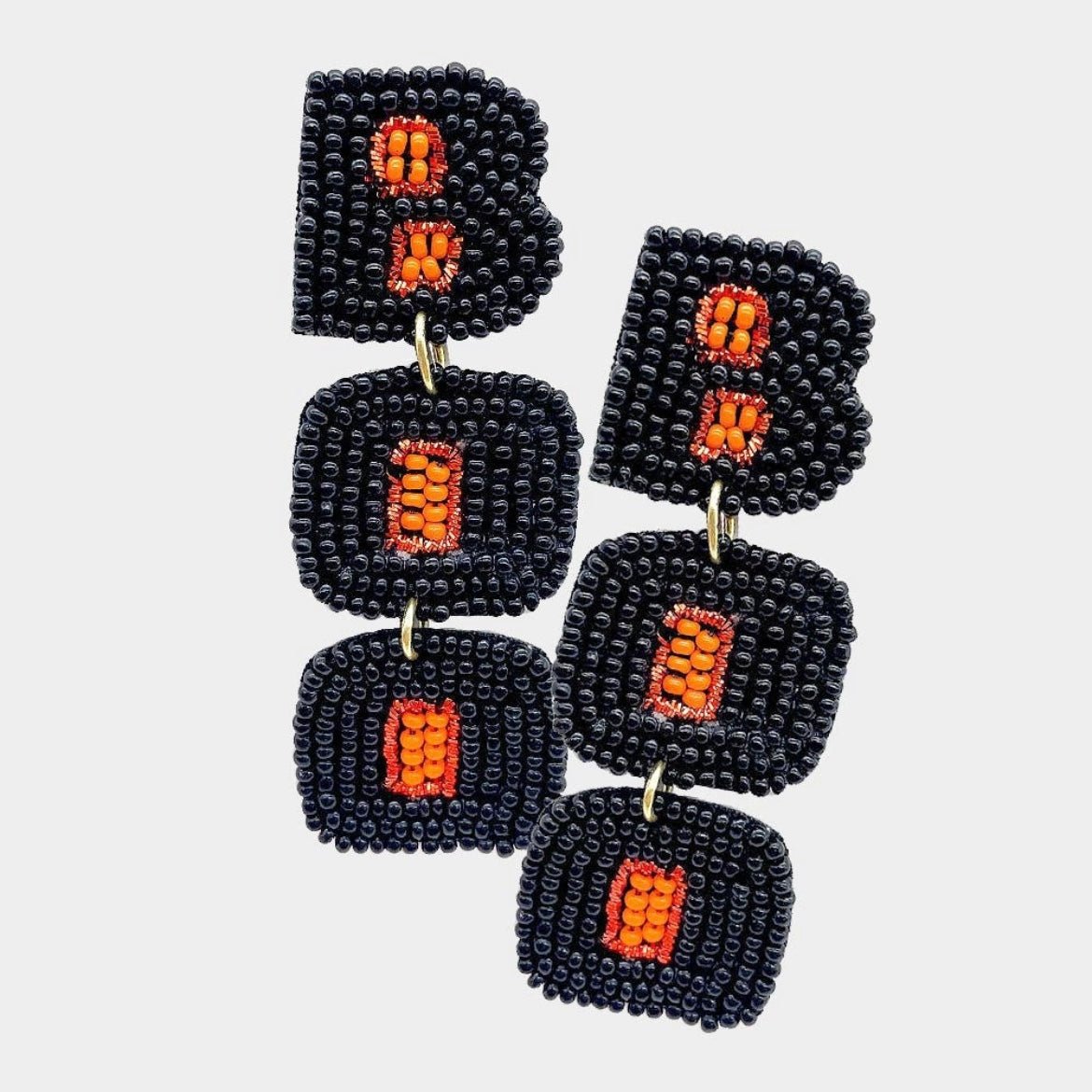 Boo Beaded Halloween Earrings - Shimmer Me