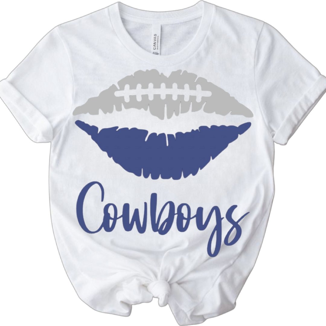 Dallas Cowboy Lips T-Shirt - Shimmer Me