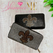 Fleur De Lis Crystal Clutch - Shimmer Me