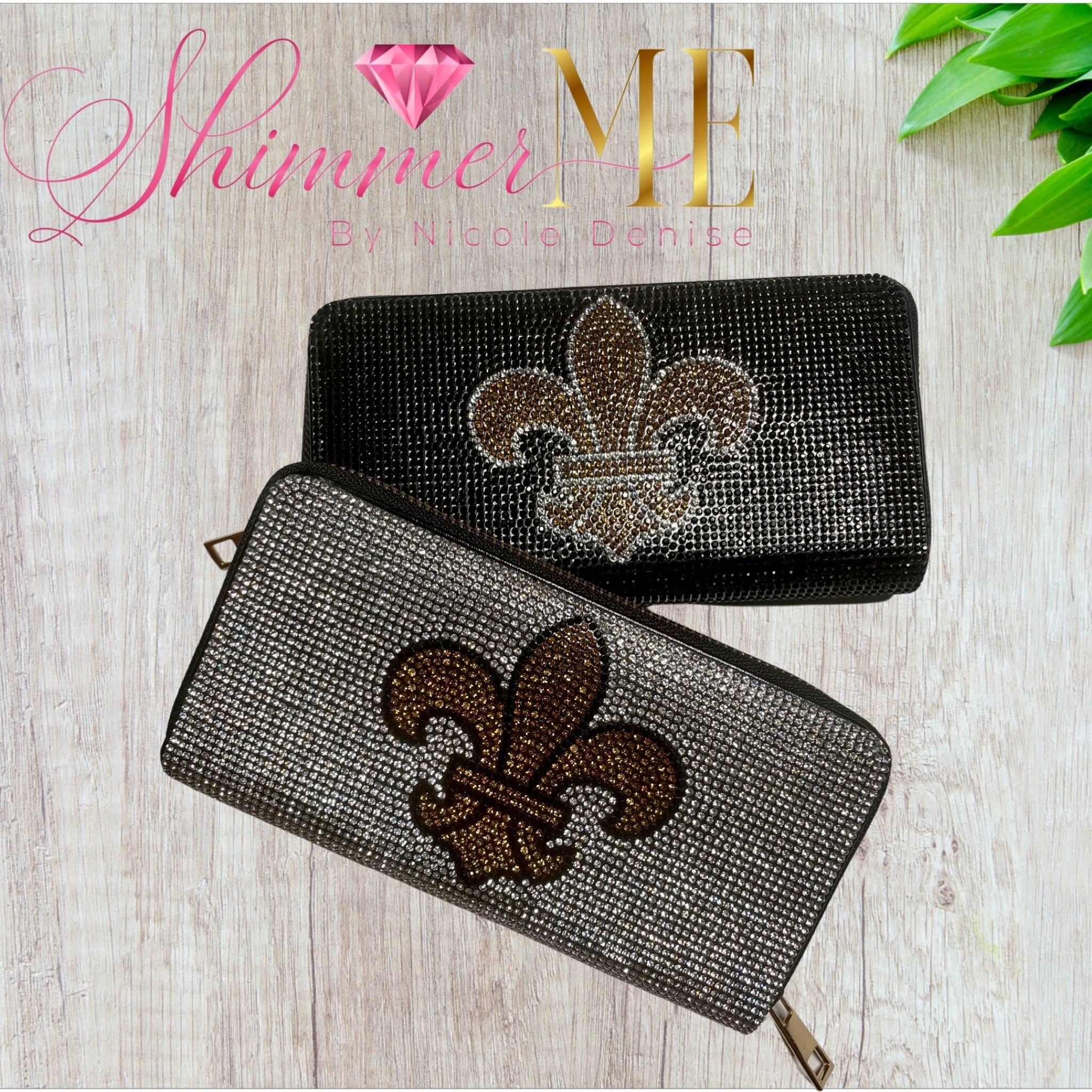 Fleur De Lis Crystal Clutch - Shimmer Me