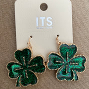 Emerald Green Clover Earrings