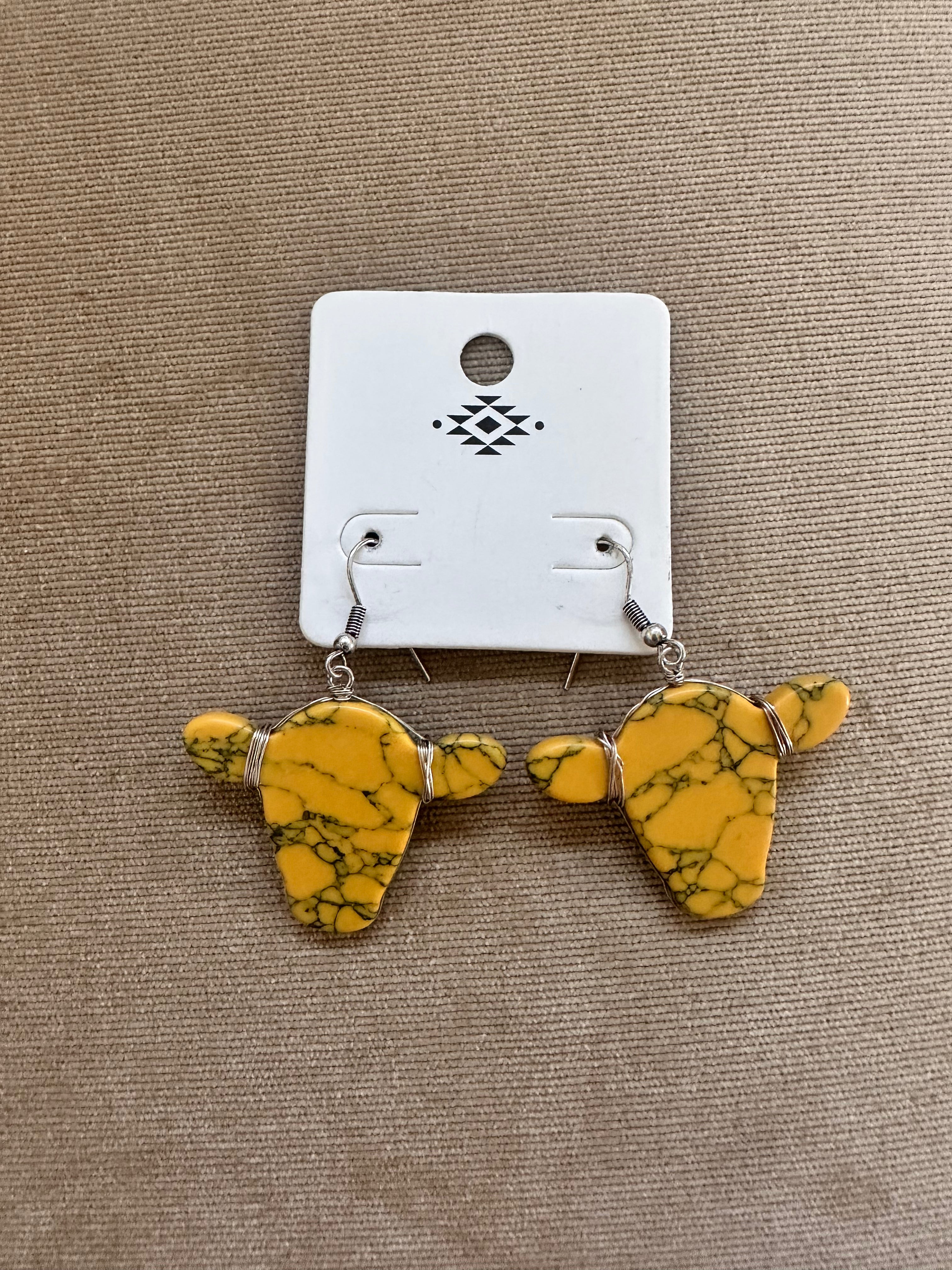 Cow Marble  Earrings