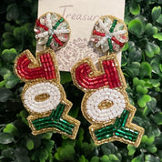 Joy Tear Drop Christmas Earrings