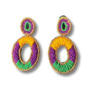 Mardi Gras Beaded Earrings - Shimmer Me