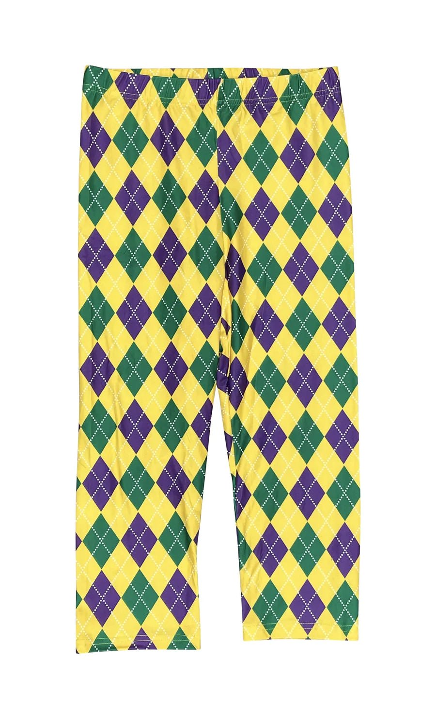 Mardi Gras Harlequin Diamond Capri Leggings - Shimmer Me