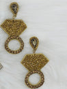 Wedding Ring Seed Bead Bride Earrings - Shimmer Me